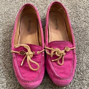 Sperry Top Sider hot pink flats suede women’s size 5